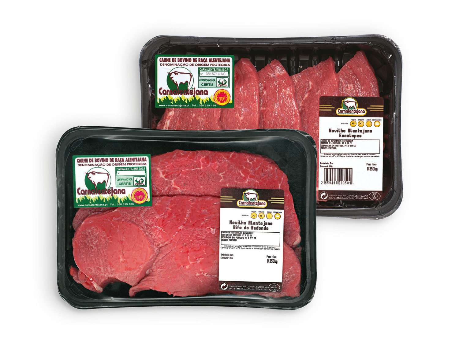 Escalopes e bife do redondo Carnalentejana